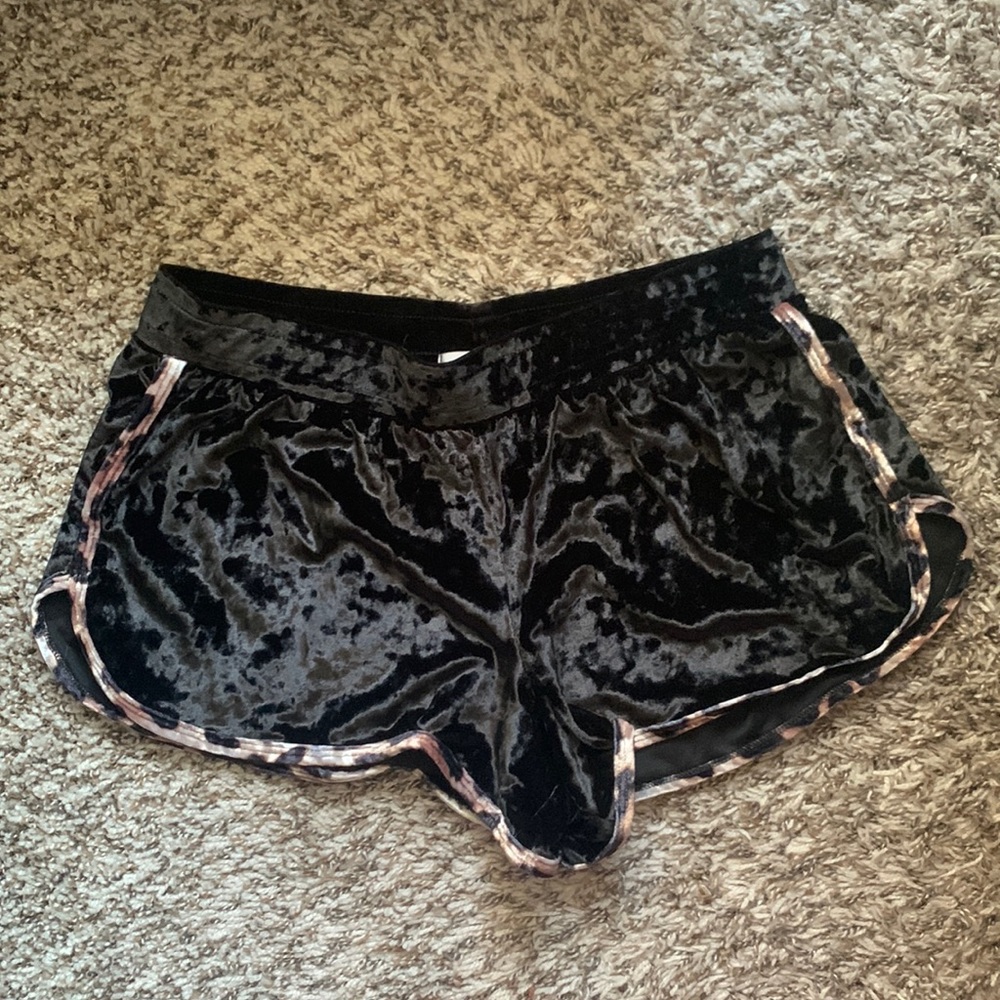 Victoria’s Secret Pink - Velour Black Cheetah Shorts